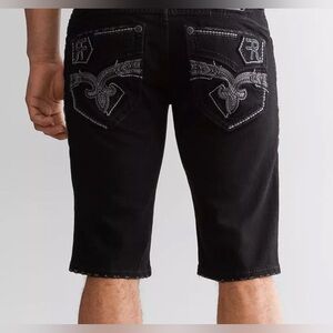 NWT Rock Revival Elios Men’s Black Shorts Size 42/ 14 1/2” inseam